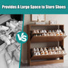 Walnut Narrow Flip Drawer Shoe Cabinet