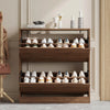Walnut Narrow Flip Drawer Shoe Cabinet