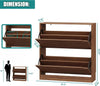 Walnut Narrow Flip Drawer Shoe Cabinet