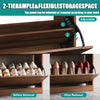 Walnut Narrow Flip Drawer Shoe Cabinet