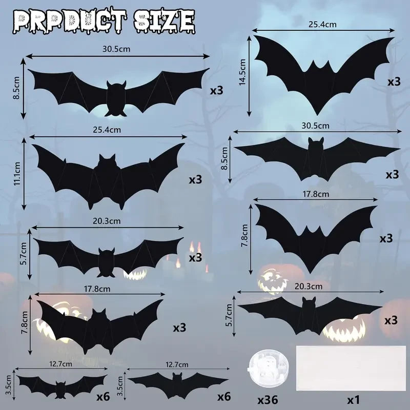 LED Lighted 3D Bat Halloween Wall Decor