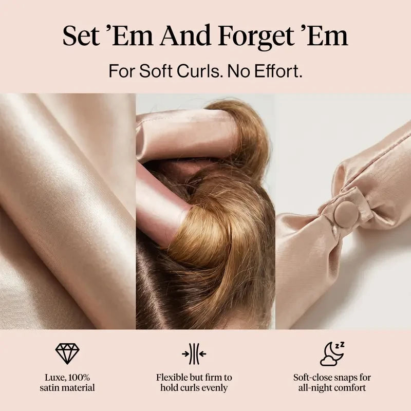 Satin Heatless Curling Rods