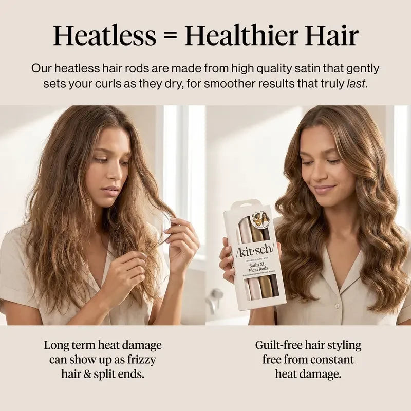 Satin Heatless Curling Rods