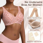 Seamless Leopard Print Wireless Bra