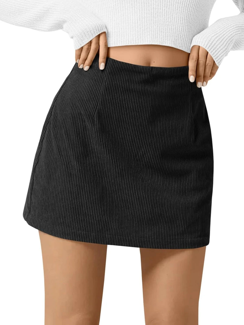 Corduroy High Waisted Mini Skirt