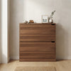 Walnut Narrow Flip Drawer Shoe Cabinet